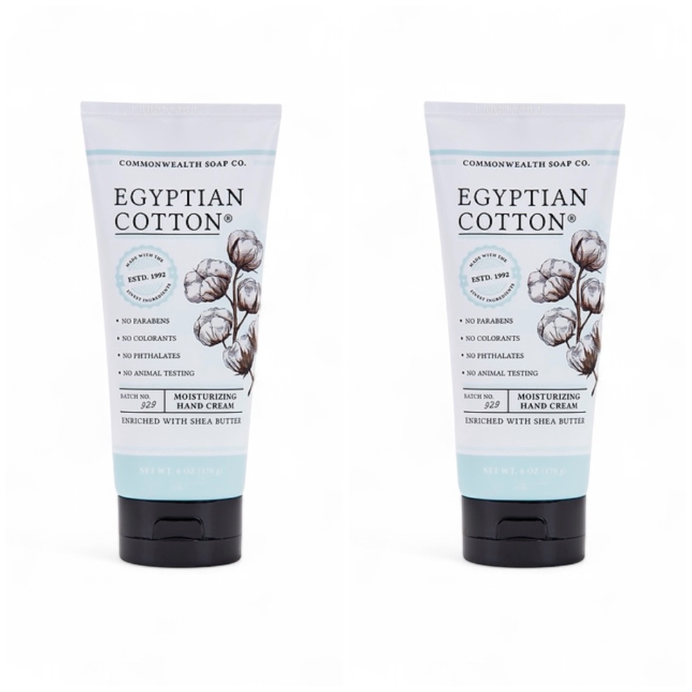 LOT X 2 Commonweath Soap CST EGYPTIAN COTTON Moisturizing Hand Cream 6 oz ea
